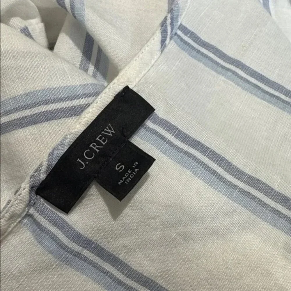 J. CREW - V-neck linen-cotton tunic dress in stripe in S